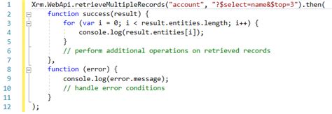 xrm client api|retrievemultiplerecords using javascript in dynamics 365.